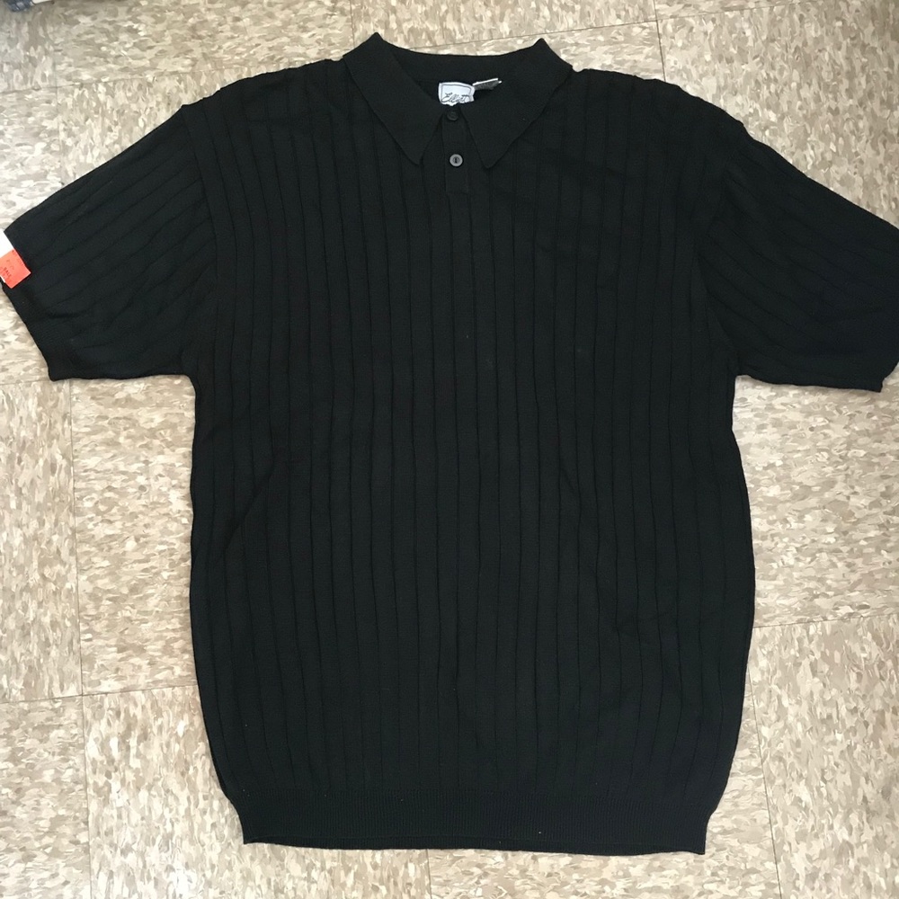 Black cashmere polo shirt (XL)